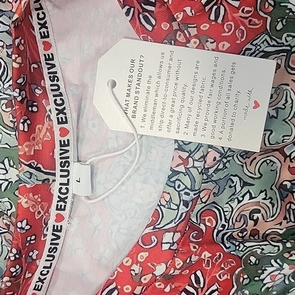 Exclusive Womens Size L Colorful Mandala Knit T-shirt Short Sleeve, NEW with Tag - Picture 4 of 7